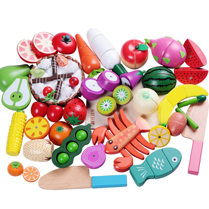 1PCS Wooden Toy Magnetic Cutti - Kitchen Appliances Kids reseña y precio
