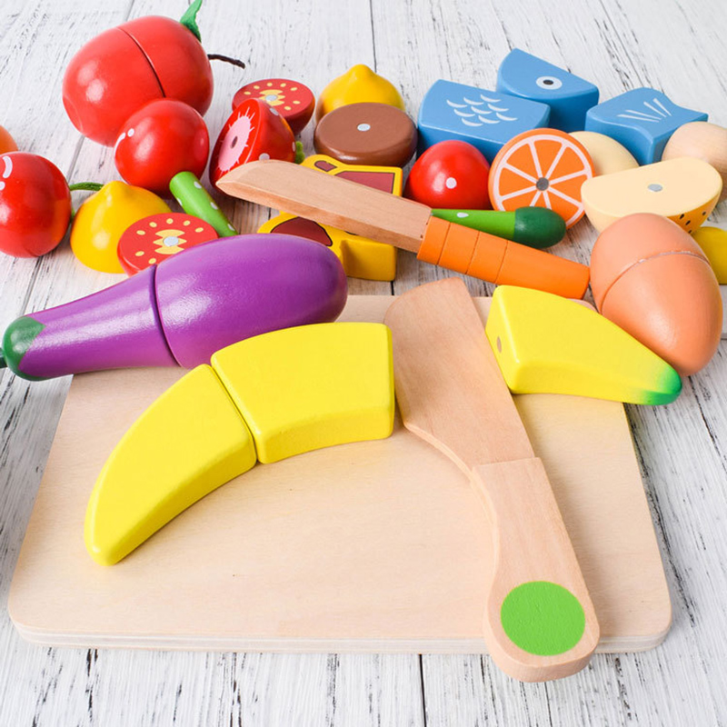 1PCS Wooden Toy Magnetic Cutti - Kitchen Appliances Kids reseña y precio