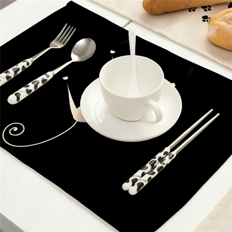 40X30cm Cute Black Cat Pattern - Kitchen Appliances Table reseña y precio
