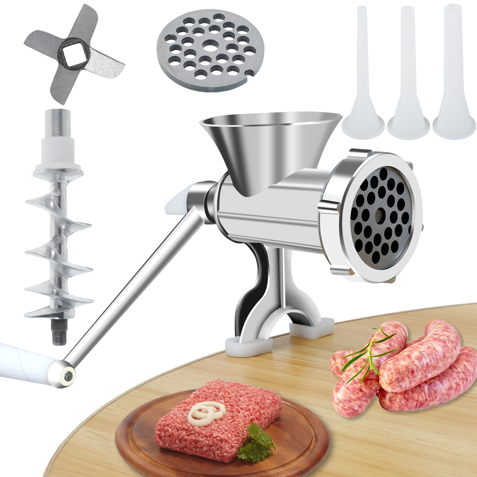 Manual Meat Grinder with Handl - Meat Grinder Attachment reseña y precio