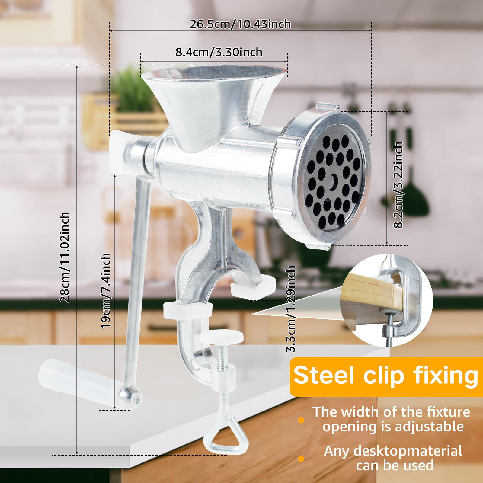 Manual Meat Grinder with Handl - Meat Grinder Attachment reseña y precio