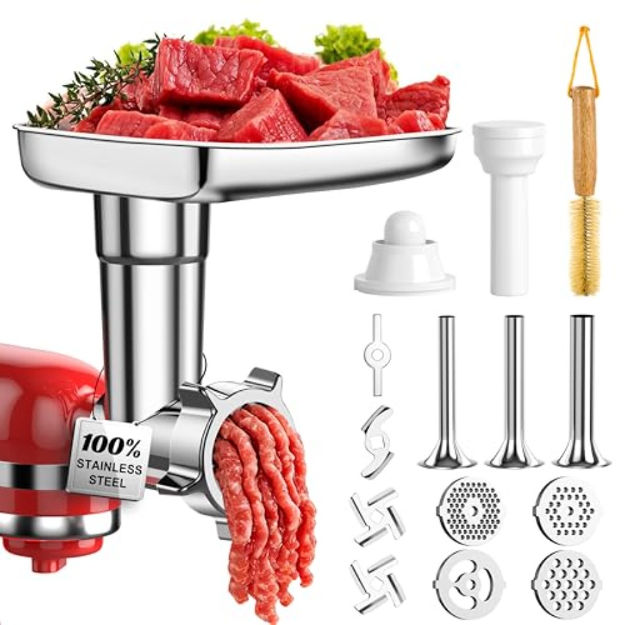 100% Polished Stainless Steel  - Meat Grinder Attachment reseña y precio