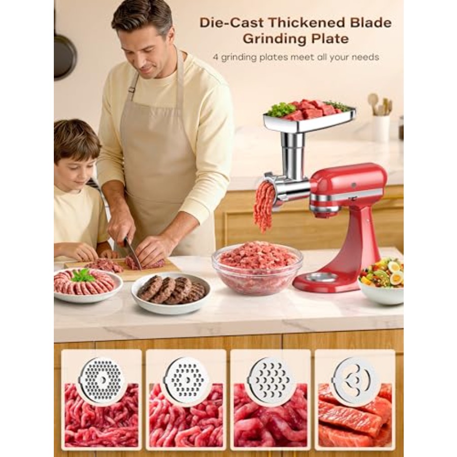100% Polished Stainless Steel  - Meat Grinder Attachment reseña y precio