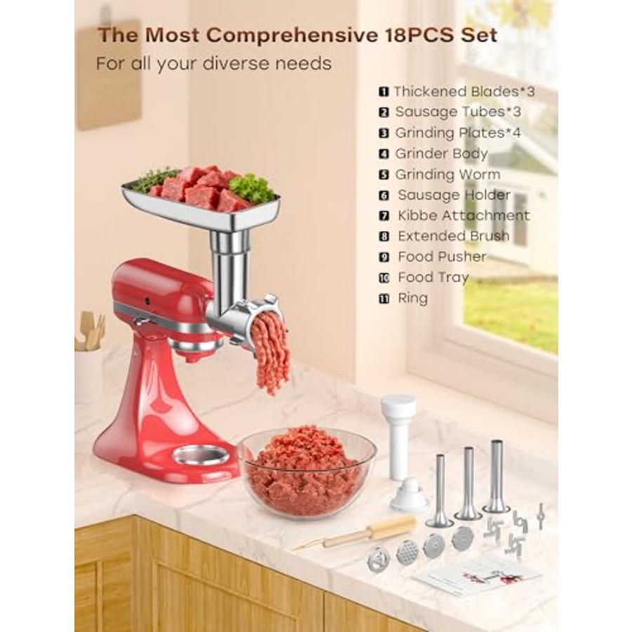 100% Polished Stainless Steel  - Meat Grinder Attachment reseña y precio