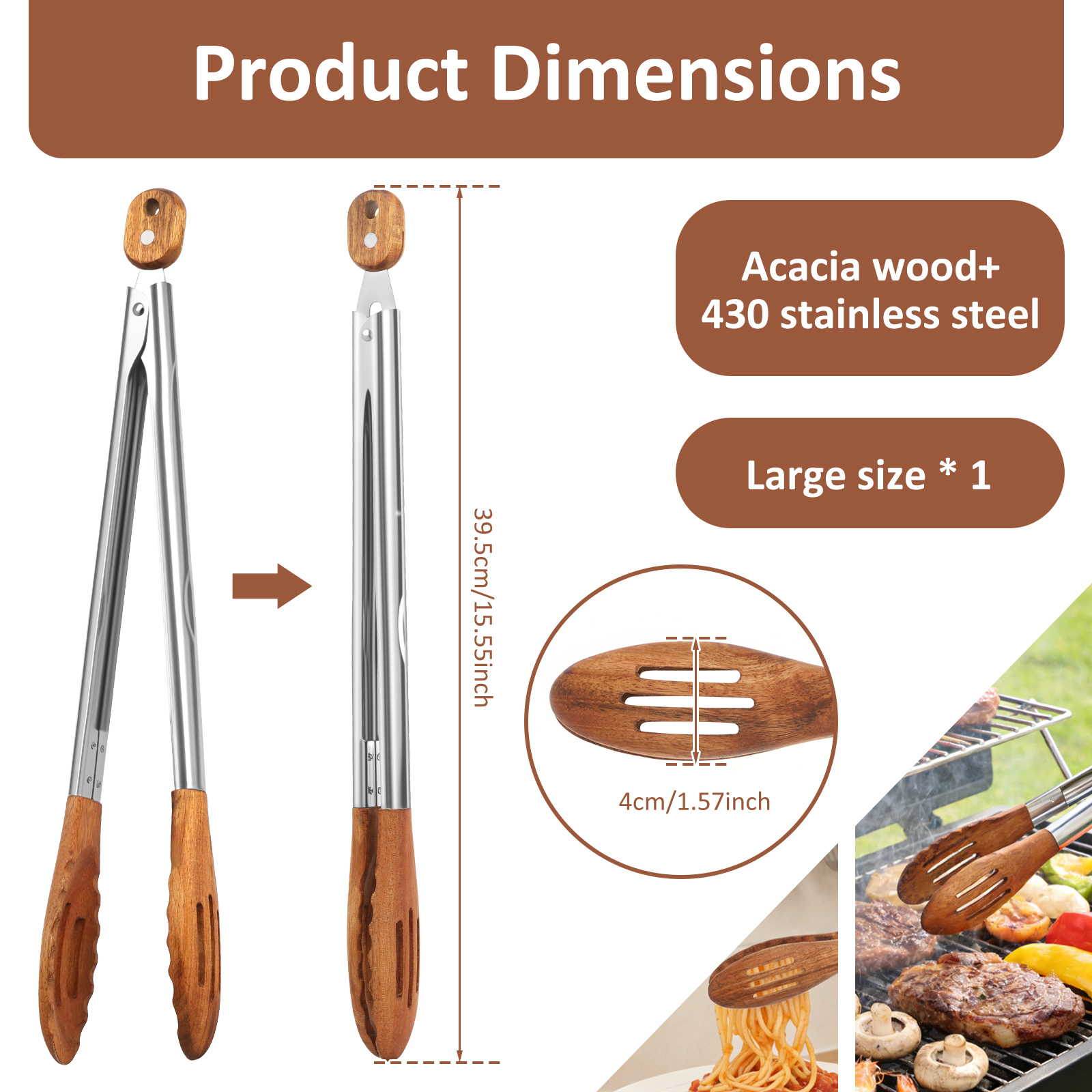 Wooden Kitchen Cooking Tongs B - Kitchen Appliances Cooking reseña y precio
