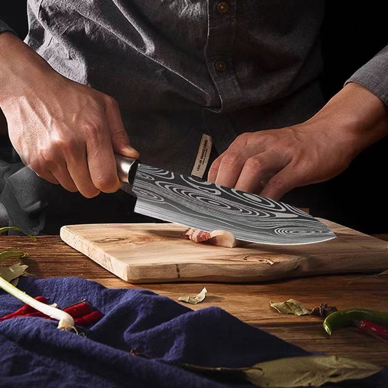 Damascus pattern Kitchen Knife - Kitchen Appliances Cooking reseña y precio