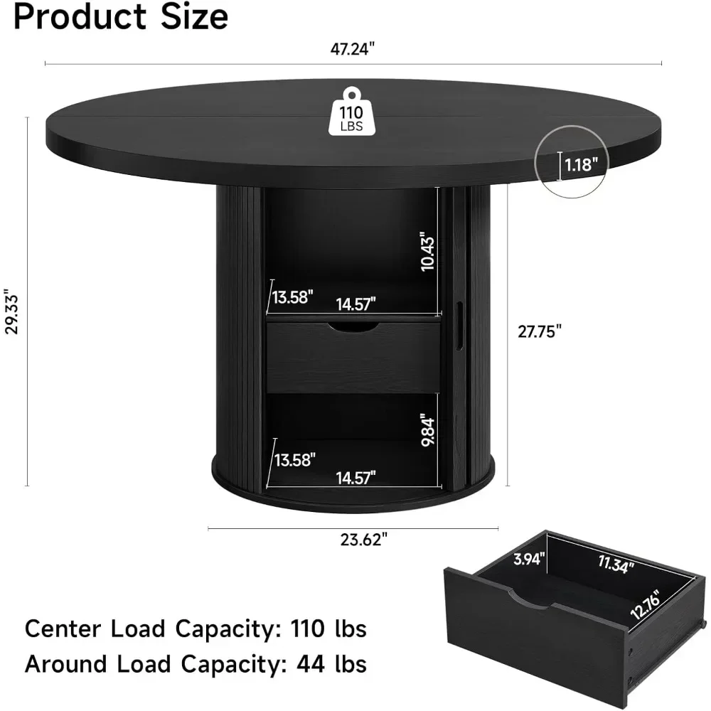 47 inch round dining table for - Kitchen Appliances Table reseña y precio