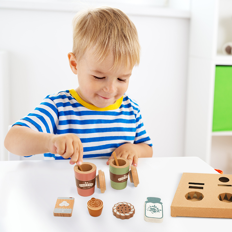 Kids Wooden Coffee Toy Set Tod - Kitchen Appliances Kids reseña y precio