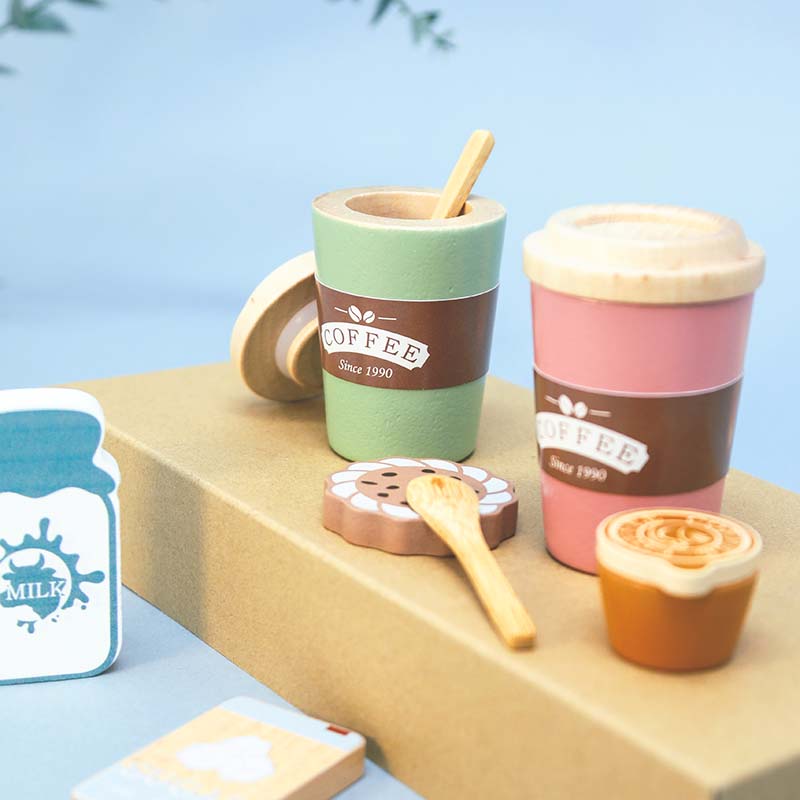 Kids Wooden Coffee Toy Set Tod - Kitchen Appliances Kids reseña y precio