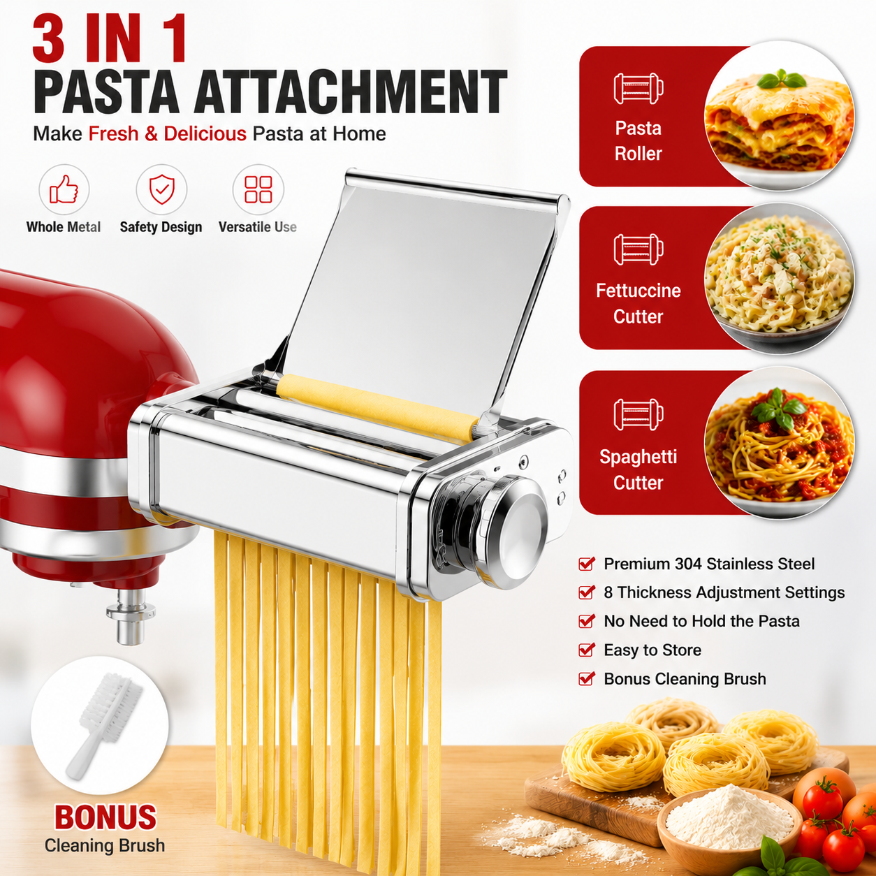 Gvode 3 in 1 Pasta Attachment  - Pasta Machine Electric reseña y precio