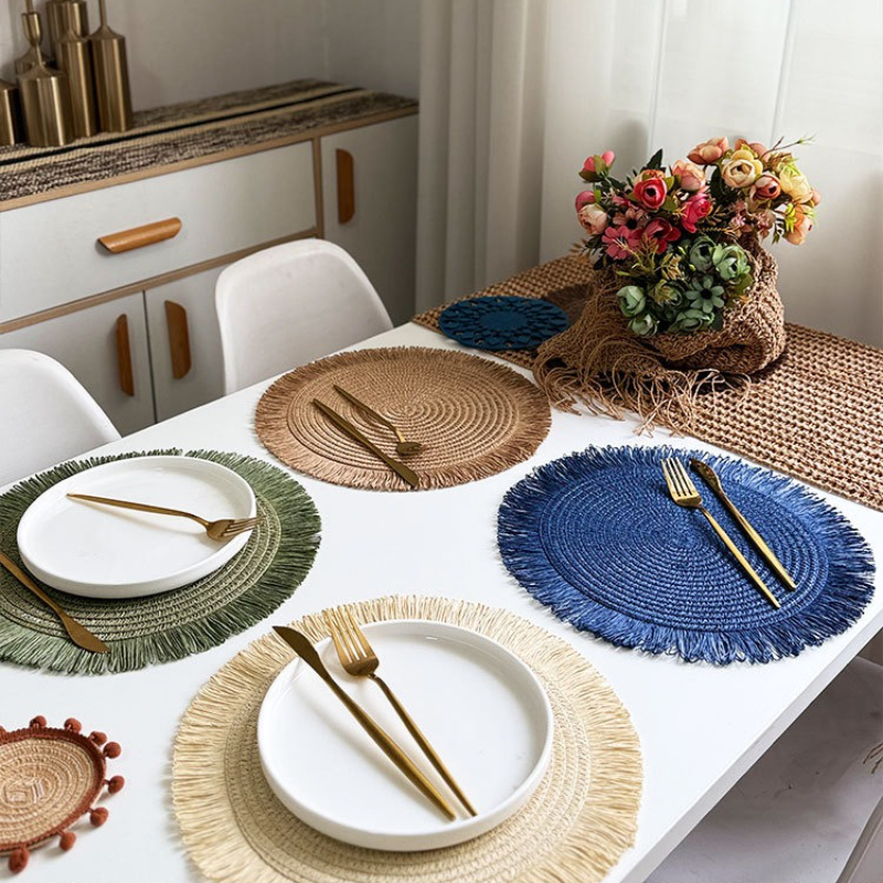 Natural Paper Straw Woven Plac - Kitchen Appliances Table reseña y precio