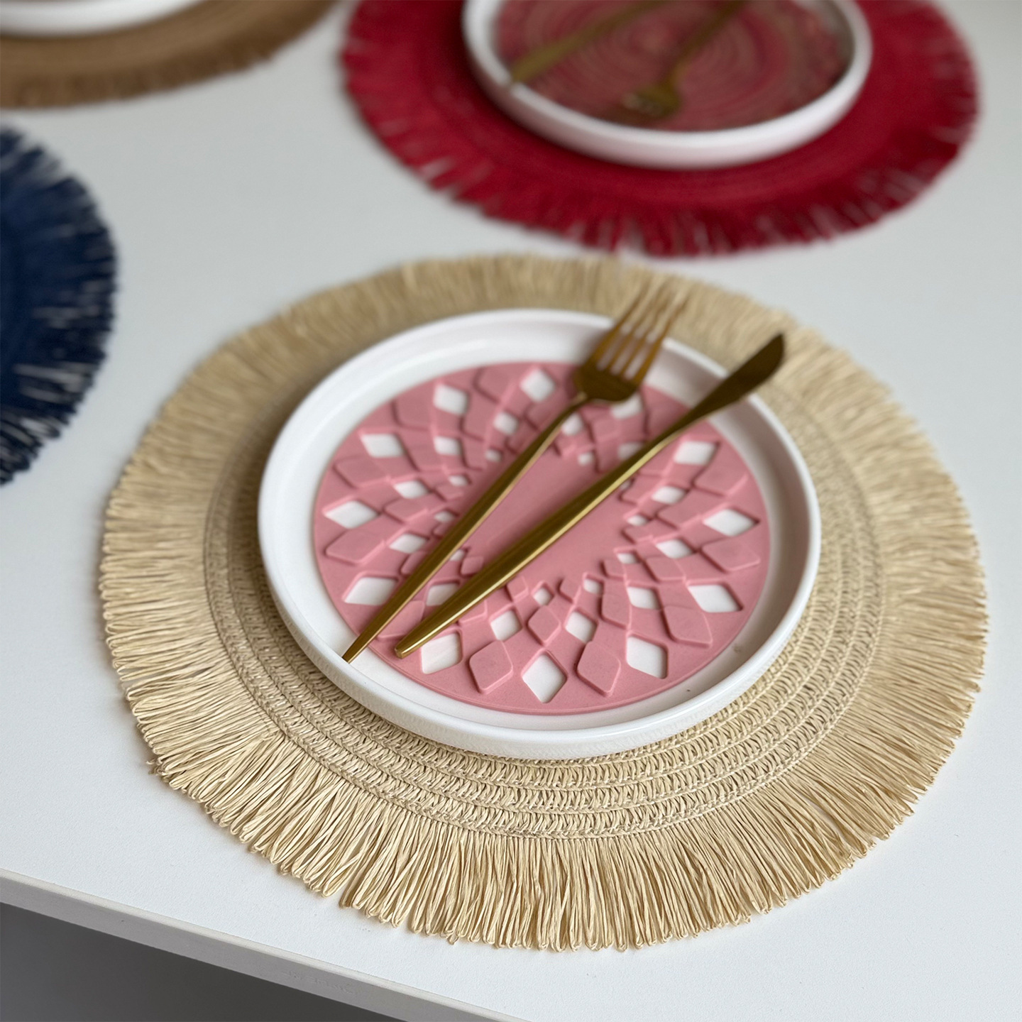 Natural Paper Straw Woven Plac - Kitchen Appliances Table reseña y precio