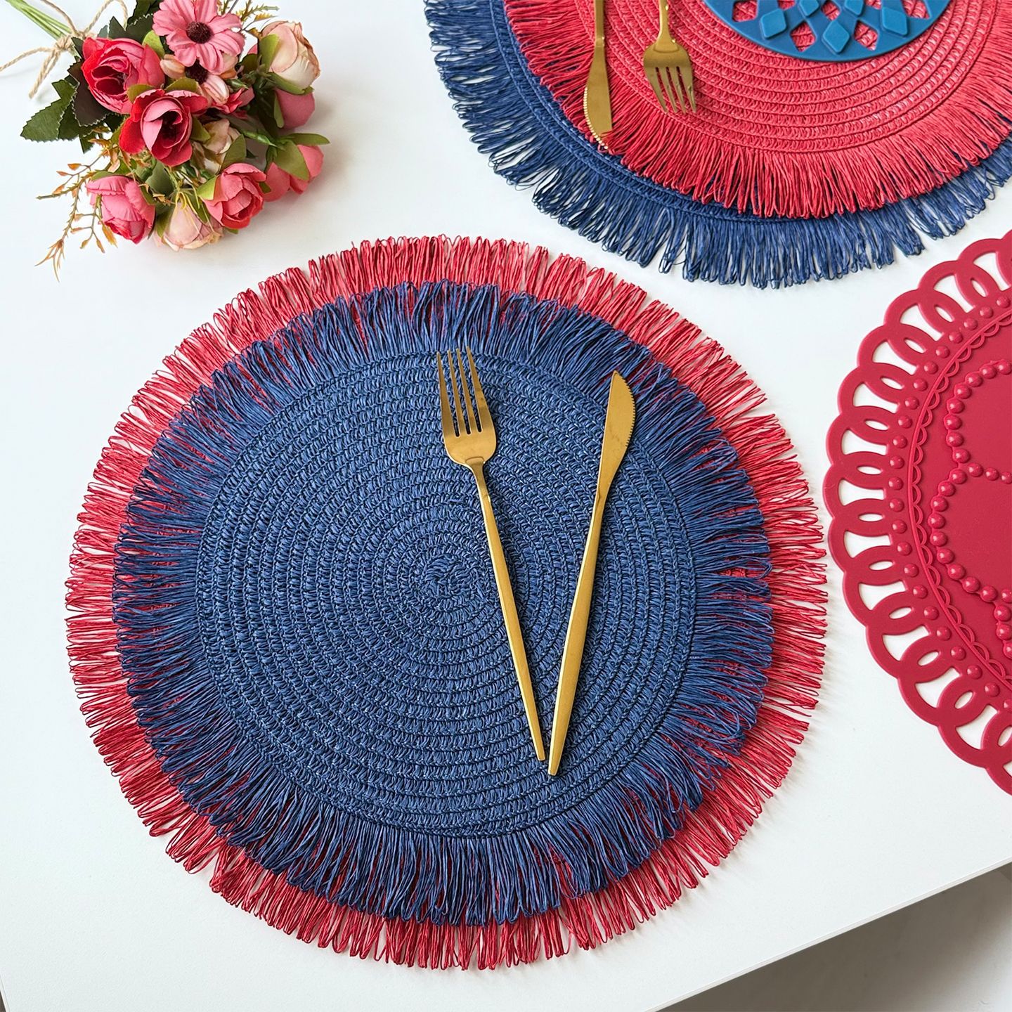 Natural Paper Straw Woven Plac - Kitchen Appliances Table reseña y precio