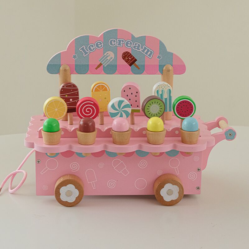 Kids Wooden Ice Cream Cart Toy - Kitchen Appliances Kids reseña y precio