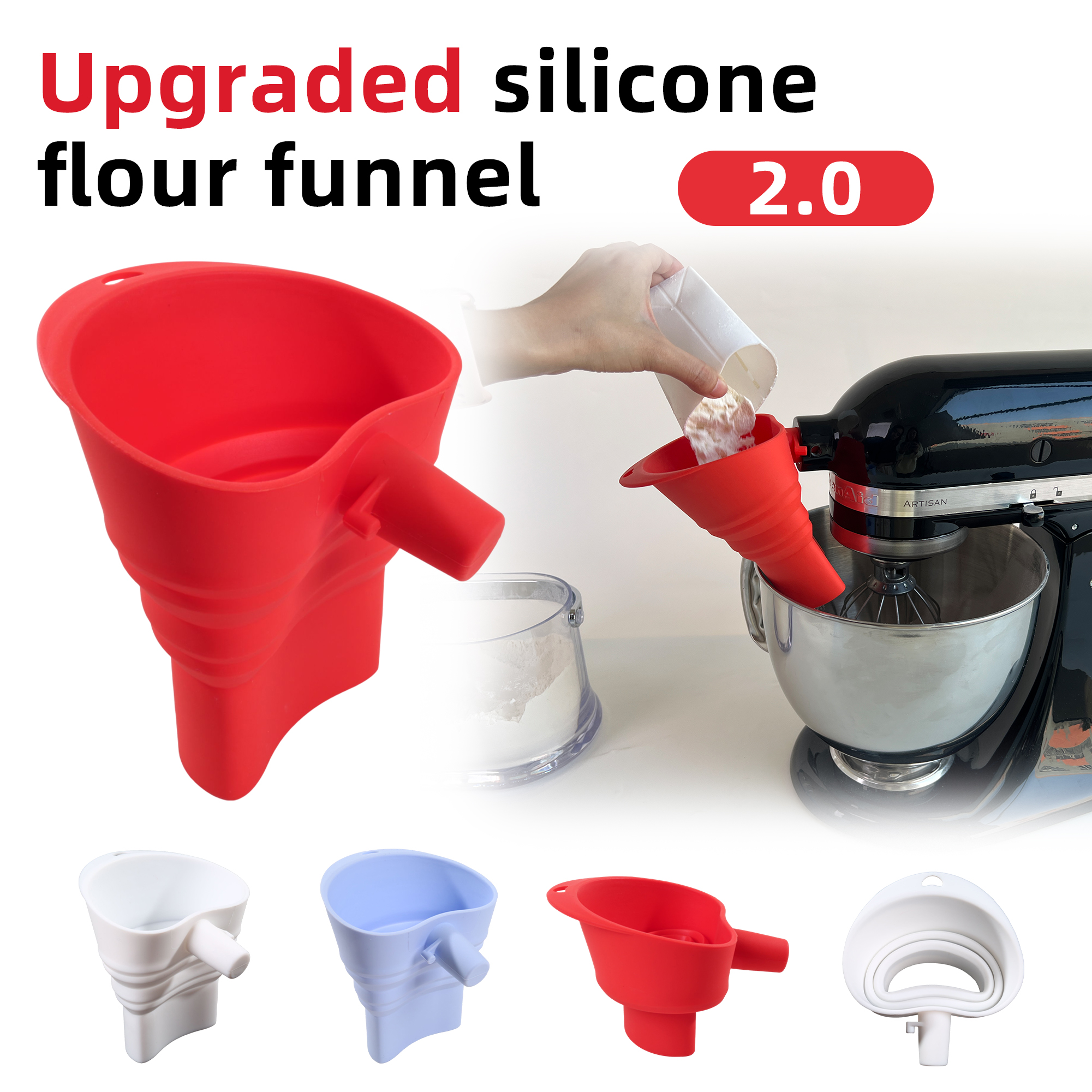 1/3pcs mix Silicone Flour Funn - Kitchen Appliances For Sale reseña y precio
