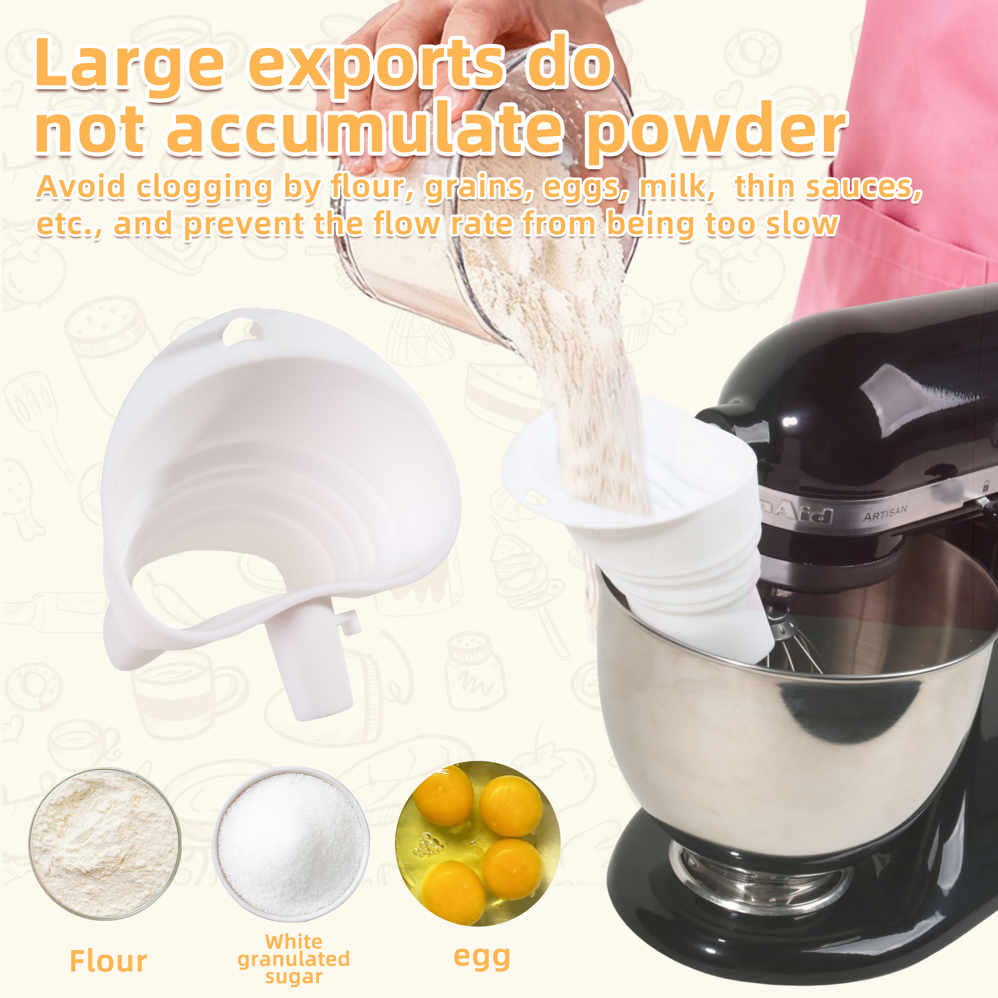 1/3pcs mix Silicone Flour Funn - Kitchen Appliances For Sale reseña y precio